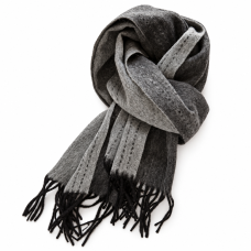Charcoal Two-Tone Fringe Scarf