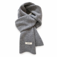 Heather Gray Rib-Trim Scarf