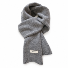 Heather Gray Rib-Trim Scarf
