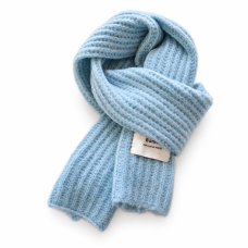 Powder Blue Ribbed Knit Scarf