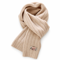 Blush Beige Ribbed Scarf