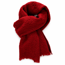 Deep Red Textured Scarf