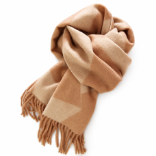 Sand Beige Tonal Fringe Scarf