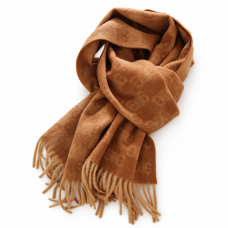 Caramel Patterned Fringe Scarf