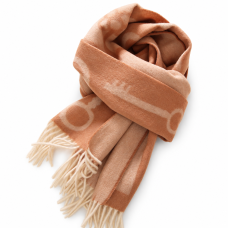 Dusty Rose Abstract Fringe Scarf